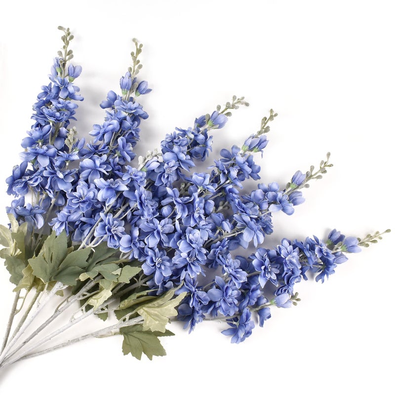 HAIOPS Fake Delphinium Artificial Snapdragon Long Stem Fake Flower Home Garden Wedding Decor 6Pcs