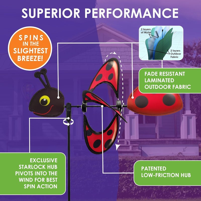 Premier Kites Petite Spinner - Ladybug Garden Decoration - Image 4
