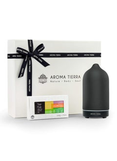 Gift Set - Santorini Ceramic Diffuser Dusk & Top 5 Essential Oils
