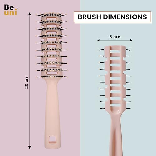 Beuni Professional Detangler Hair Brush With Soft Bristles Gentle Scalp Massage Vent Design Perfect Hair Brush For Men Women Kids All Hair Types Single (Vent Pink Brush) - Image 5