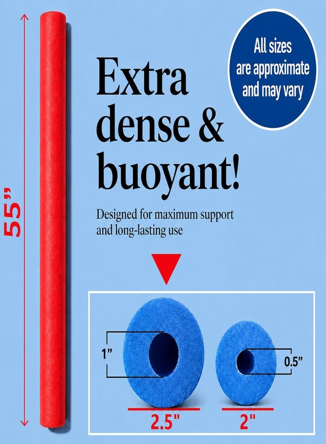 Play22 Pool Noodles Foam 2 Pack - 55 Inch Long Extra Dense Foam Swim Noodles for Pool, Lake & Float Training - 2 Blue Durable, Multi-Use Water & Exercise Tubes - Image 2
