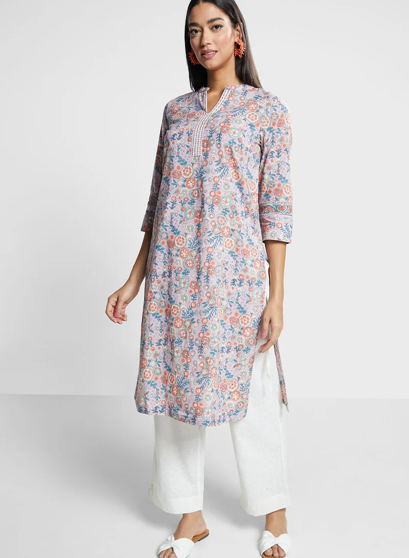 Fabindia V-Neck Printed Kurti