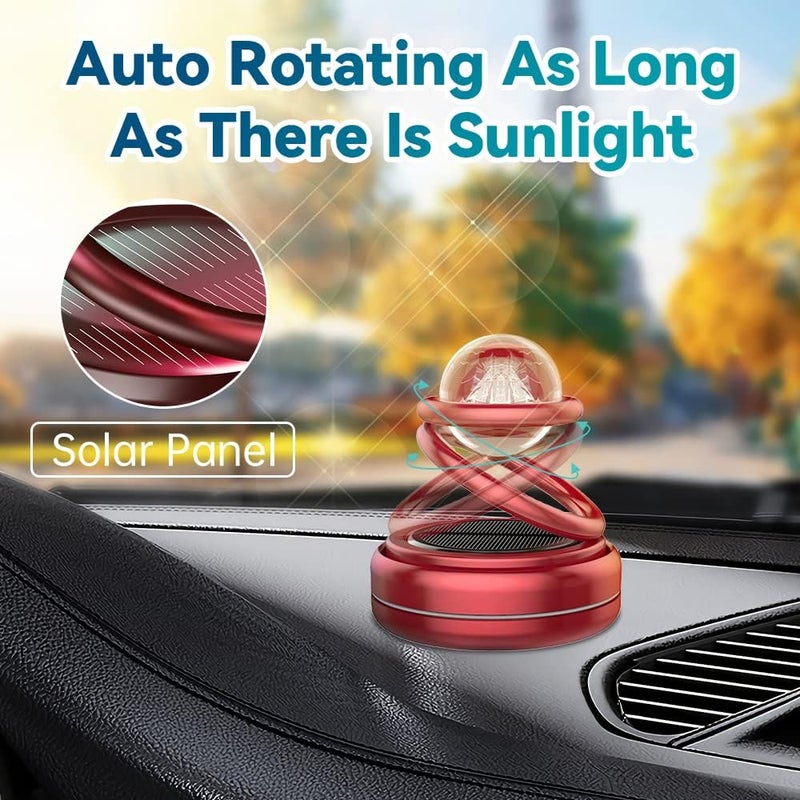 Aerbee Car Air Freshener, Solar Powered Air Purifier Car Interior Autorotation Decoration Accessories, Car Aroma Diffuser Aromatherapy Solar Rotating Incense Diffuser for Car Home Office Ornament - Image 2