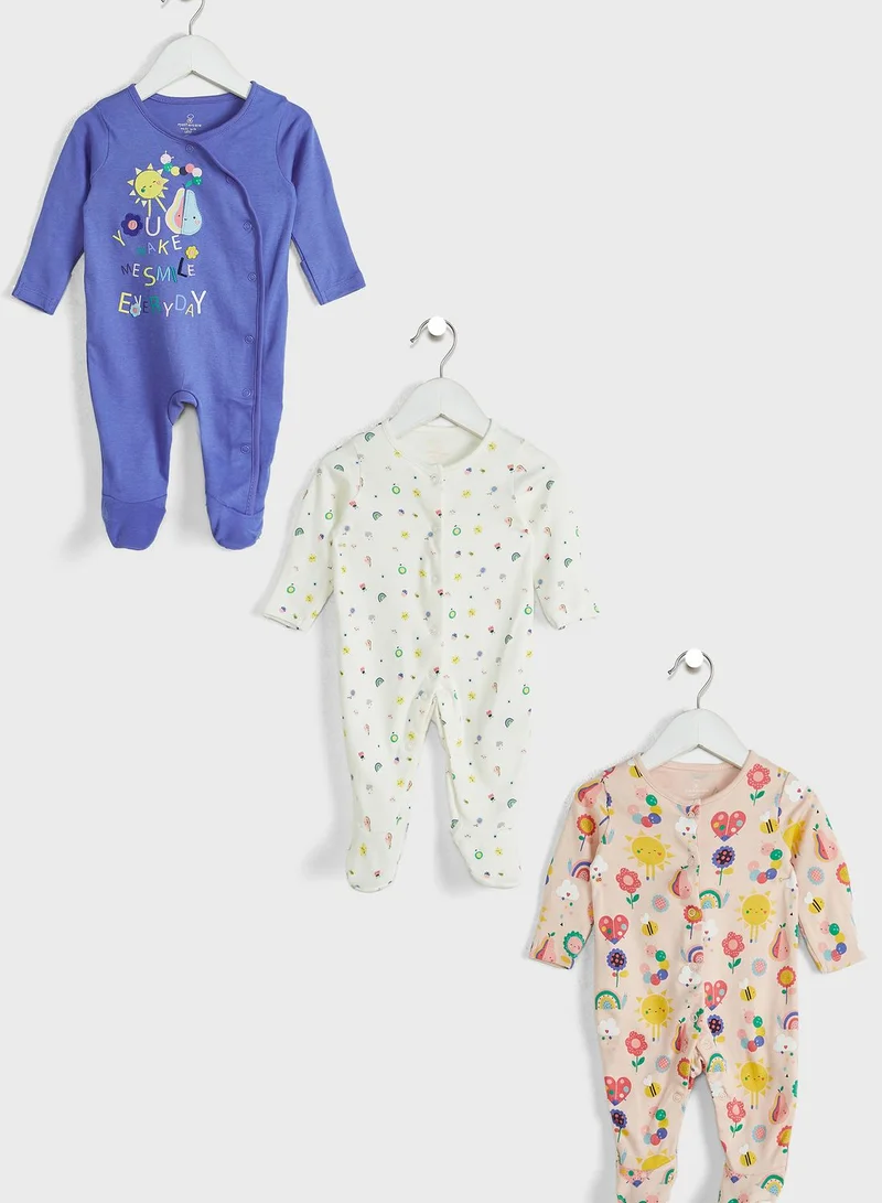 mothercare Infant 3 Pack Assorted Onesie