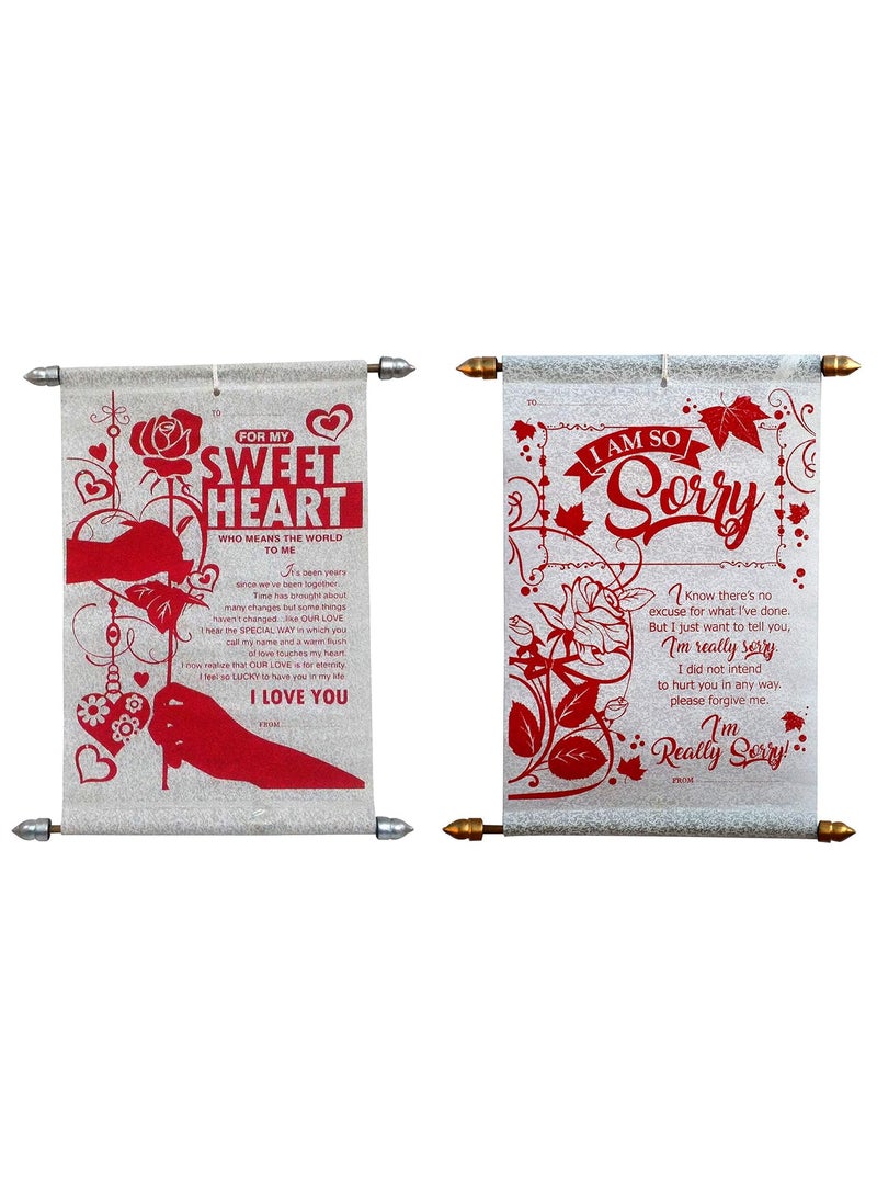 Saugat Traders Saugat Traders Love and Sorry Scroll Greeting Card Gift for Girlfriend & Boyfriend Wife-Husband-Friends-Valentine Day Gift- Lover Pack of 2  - Image 1