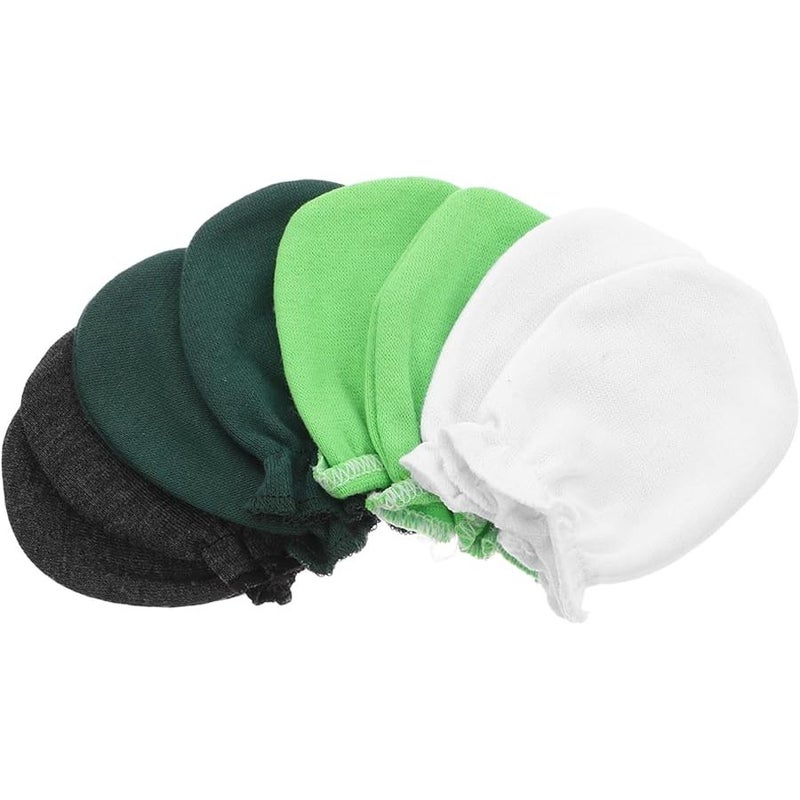 4 Pairs Newborn Baby Cotton Scratch Mittens Soft Breathable Hand Protector Gloves - Image 1