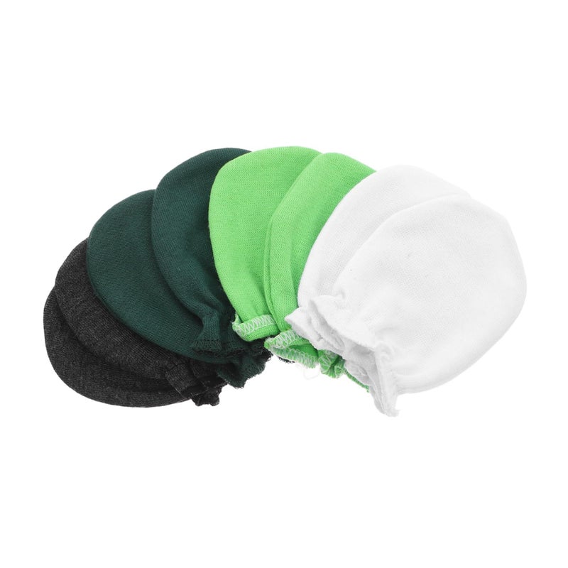 4 Pairs Newborn Baby Cotton Scratch Mittens Soft Breathable Hand Protector Gloves - Image 2