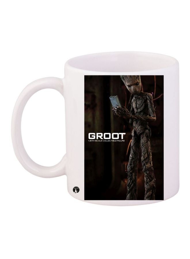 Groot Printed Coffee Mug White/Brown/Black 11ounce