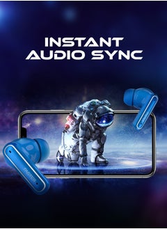 Faster QuestX Wireless Earbuds with Noise Cancellation (ANC+ENC) - 6 Hours Playtime with Bluetooth 5.3 - IPX4 Water Resistant - Gaming Bluetooth Earphones with Ultra-Low Latency - Deep Bass, Touch Control - For Exercise, Gym - Compatible with iPhone & Android (Black)  - Image 4