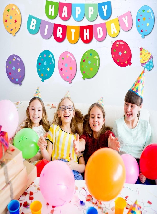 Kciplab 80 PCS Birthday Bulletin Board Decorations Set, Happy Birthday Classroom Wall Decor with Letters, Balloons, Cake, Banners and Borders, Birthday Party Wall Cutouts for School Class Teaching Supply - Image 5