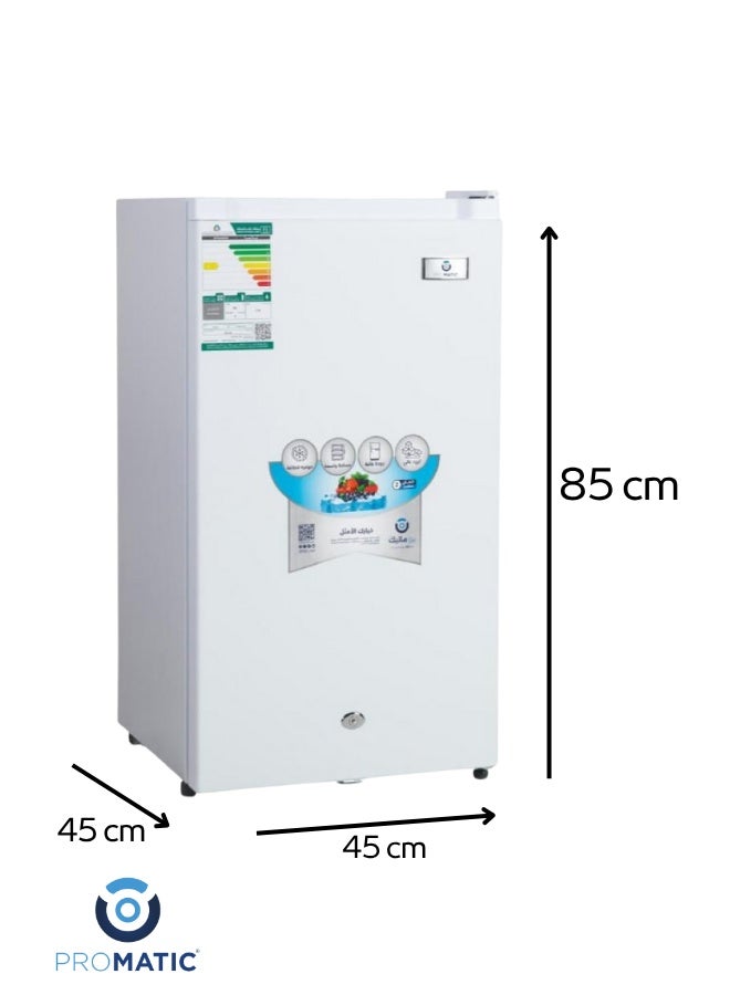 بروماتيك ثلاجة بروماتيك 3 قدم سعة 84 لتر لون أبيض موديل NDR-90L — تبريد فعال، حجم مناسب للمكاتب والغرف، رفوف عملية وتوزيع مثالي للبرودة - Image 3