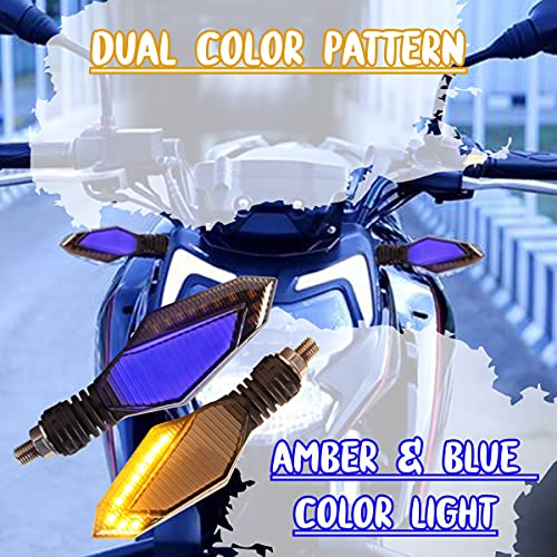 Asryd Dual Mode Turn Signal LED Indicator Amber Flowing Light with Blue Daytime Running Light Waterproof For Honda Hness CB 350 (Set of 4 Pcs) - Image 2
