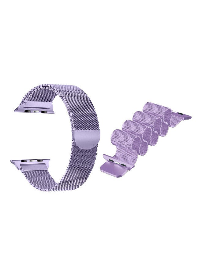 NIBEMINENT - Milanese Replacement Band for Apple Watch Purple - Image 1