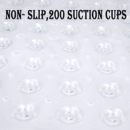 WENGTY Silicon Extra Long Non-Slip Shower Mats (100 x 40cm, Transparent White) - Image 4
