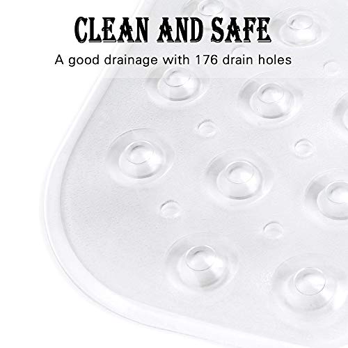 WENGTY Silicon Extra Long Non-Slip Shower Mats (100 x 40cm, Transparent White) - Image 5