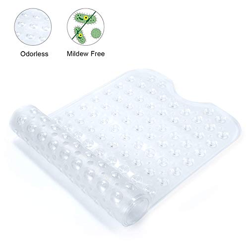WENGTY Silicon Extra Long Non-Slip Shower Mats (100 x 40cm, Transparent White) - Image 3