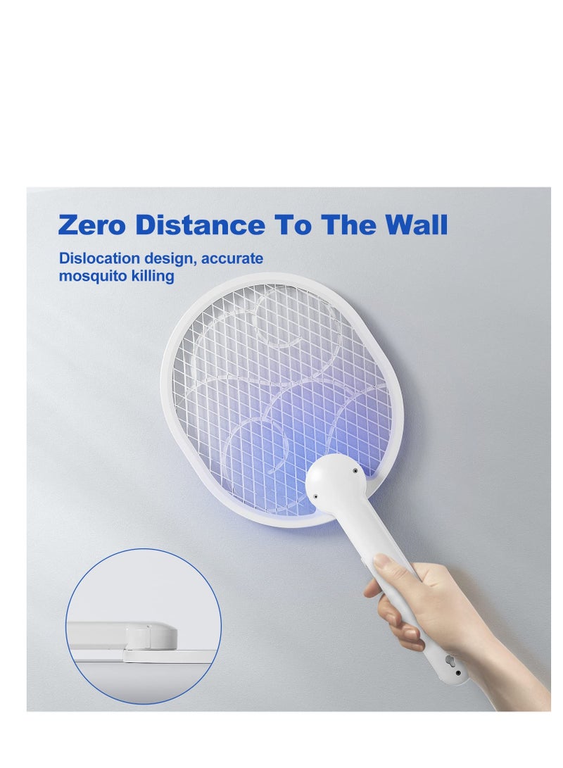 Zikra Electric Fly Swatter Fly Racket Foldable Fly Zapper USB-Charging Bug Zapper With 1200mah Battery, Extra Powerful For Insects With UV/LED Lightwith 3-Layer Dense Mesh - Image 5