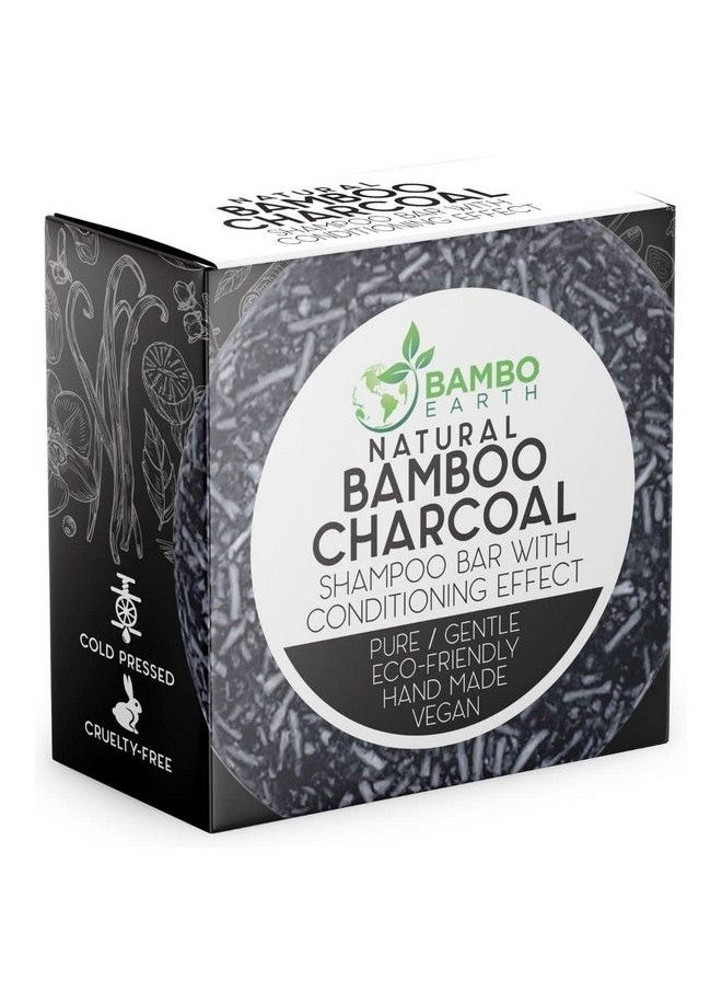 BAMBOEARTH - Solid Shampoo Bar And Conditioner Effect Hair Soap 100% Organic Shampoo Bars For Hair With All Natural Plant Based Essential Oils And Zero Waste Biodegradable Packaging (Bamboo Charcoal) - Image 1