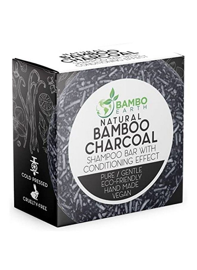 BAMBOEARTH - Solid Shampoo Bar And Conditioner Effect Hair Soap 100% Organic Shampoo Bars For Hair With All Natural Plant Based Essential Oils And Zero Waste Biodegradable Packaging (Bamboo Charcoal) - Image 1