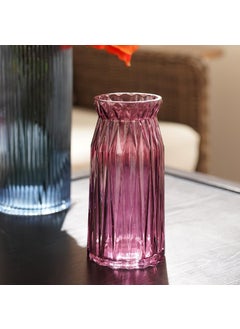 PURE HOME + LIVING Pure Home Living Burgundy Diamond Textured Glass Vase Small  - Image 2