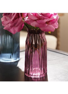 PURE HOME + LIVING Pure Home Living Burgundy Diamond Textured Glass Vase Small  - Image 1