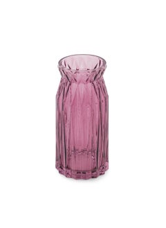 PURE HOME + LIVING Pure Home Living Burgundy Diamond Textured Glass Vase Small  - Image 4
