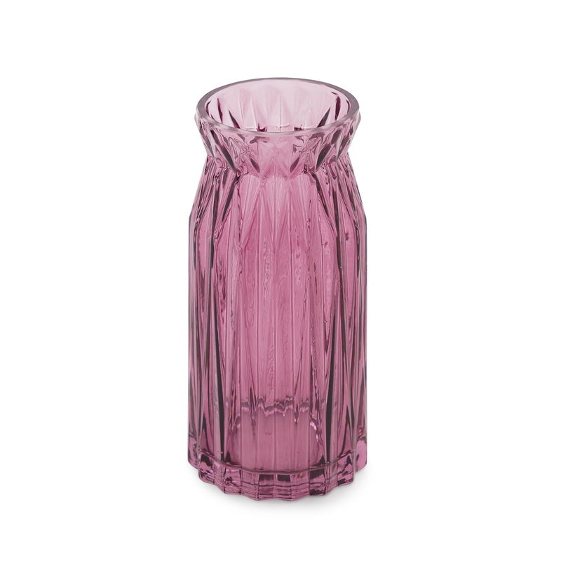 PURE HOME + LIVING Pure Home Living Burgundy Diamond Textured Glass Vase Small  - Image 4