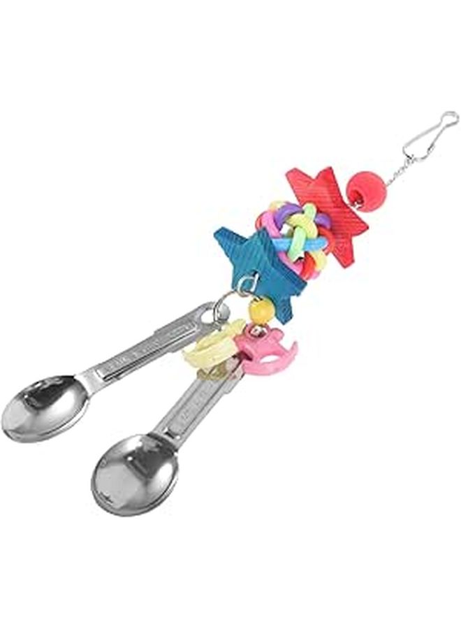 Parrot Chewing Natural Bird Toy With Spoon Pendant Fun Engagement Accessories - Image 1