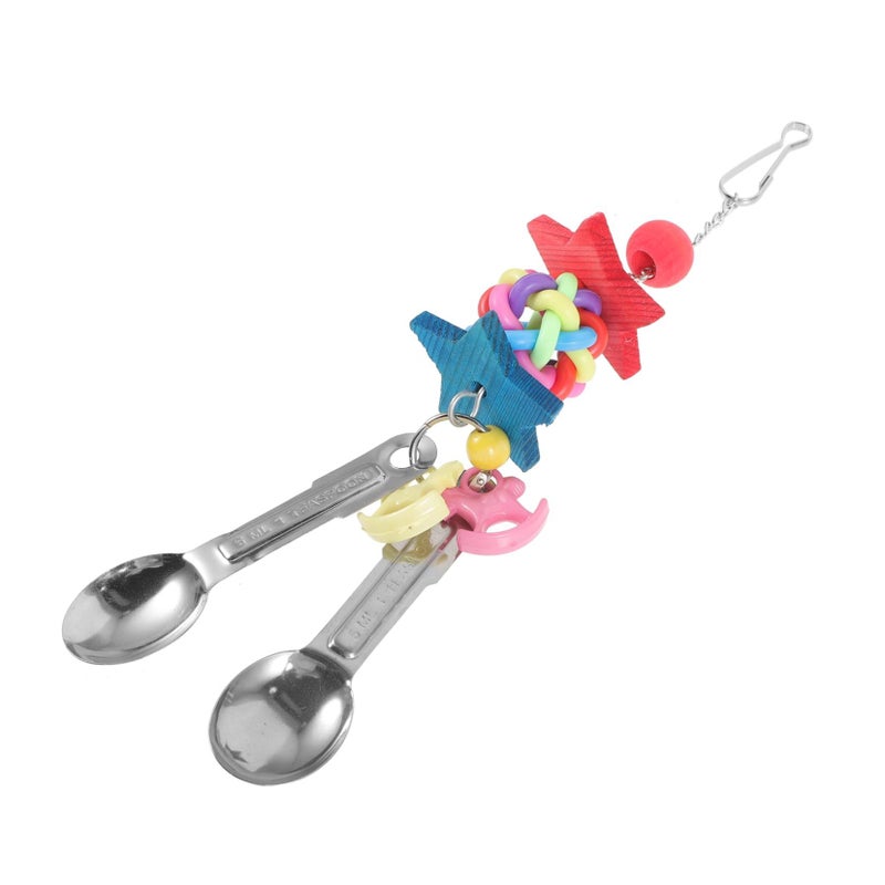 Parrot Chewing Natural Bird Toy With Spoon Pendant Fun Engagement Accessories - Image 2
