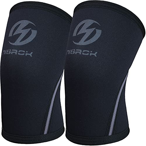 Nisrok Elbow Sleeves (Pair),Support for Weightlifting,Powerlifting,Squat,Basketball and Tennis,5mm Neoprene Compression Brace for Both Women and Men (Large, Black New) - Image 1
