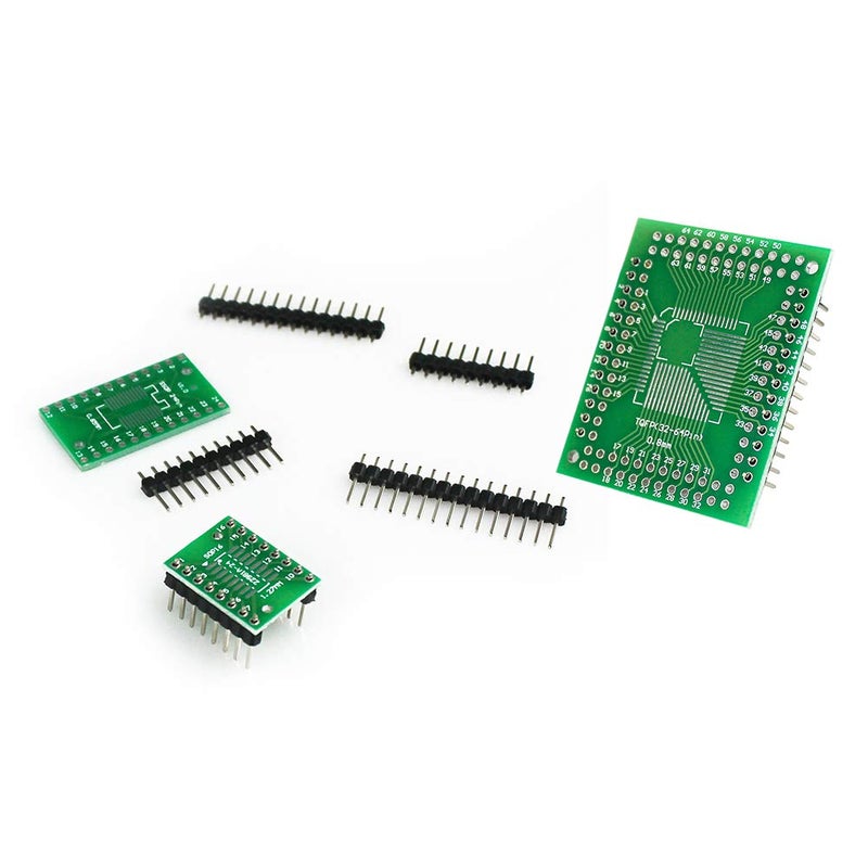 KeeYees 12 Types SMD to DIP Adapter PCB Proto Board Kit SOP8 SOP10 SOP14 SOP16 SOP20 SOP24 SOP28 0402/0603/0805 SMT SOT89/SOT223 TQFP100 QFN32 QFN44/48 with 40pcs 2.54mm Pin Header - Image 5