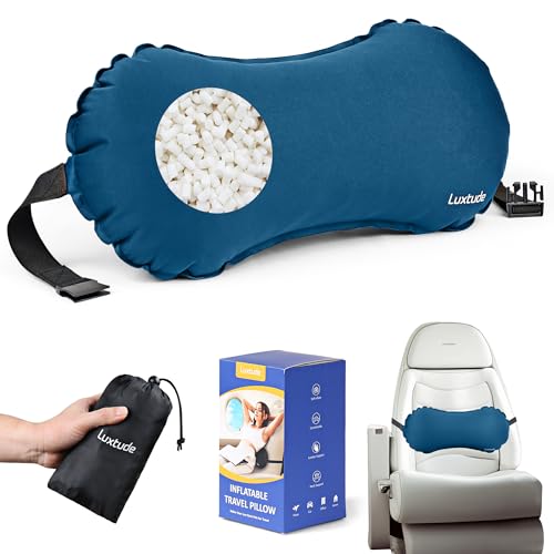 Luxtude Inflatable Lumbar Pillow for Airplane Travel, Lumbar Support Pillow for Office Chair/Car, Self-Inflating Travel Lumbar Pillow Back Support, Lower Back Pillow for Reducing Lumbar Pain - Image 1