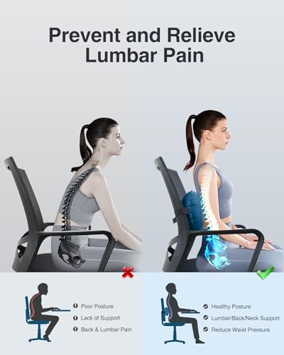 Luxtude Inflatable Lumbar Pillow for Airplane Travel, Lumbar Support Pillow for Office Chair/Car, Self-Inflating Travel Lumbar Pillow Back Support, Lower Back Pillow for Reducing Lumbar Pain - Image 2