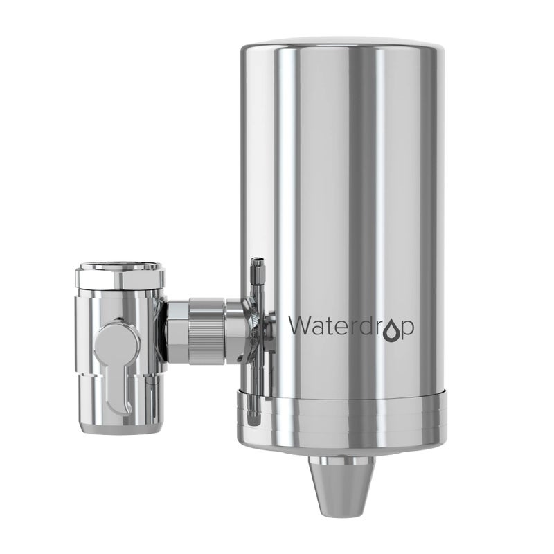 Waterdrop Water Filter for Sink Faucet, 360Â° Rotating Stainless Steel, NSF Certified Water Purifier for Kitchen Sink, 3 Months Long Lasting Tap Water Filter, Reduce Chlorine, 1 Filter - Image 1