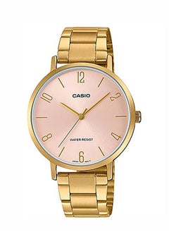 CASIO Women's Stainless Steel Analog Quartz Wrist Watch LTP-VT01G-4BUDF Pink/Gold - 34 mm - Gold  - Image 1