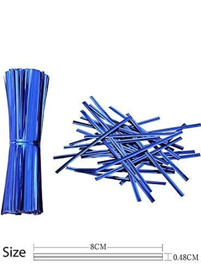 Global+plus Metallic Blue Twist Ties Wire for Cake Pops, Chocolate, Wrapping Gift, Candy & Cone Sealing (Pack of 350) - Image 3