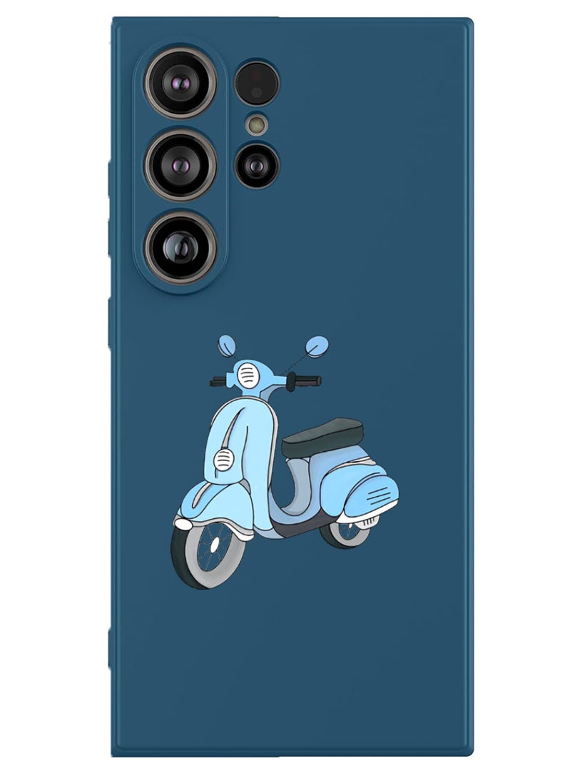 Theodor Protective Slim Fit Case Liquid Silicone Cover with Full Body Protection Anti-Scratch Shockproof Case For Samsung Galaxy S25 Ultra (Blue) - Vespa - Image 1