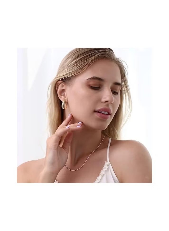 Women's Hoop Earrings, Lightweight Drop Hollow Hoop Earrings, Hypoallergenic Women's Earrings, Girls Fashion Jewellery  - Image 2