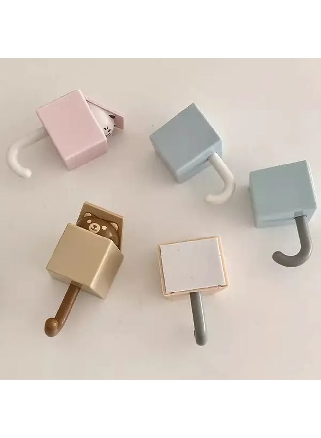 Pink Cat Wall Hook Retractable Adhesive Easy Install No Damage Home Decor - Image 4