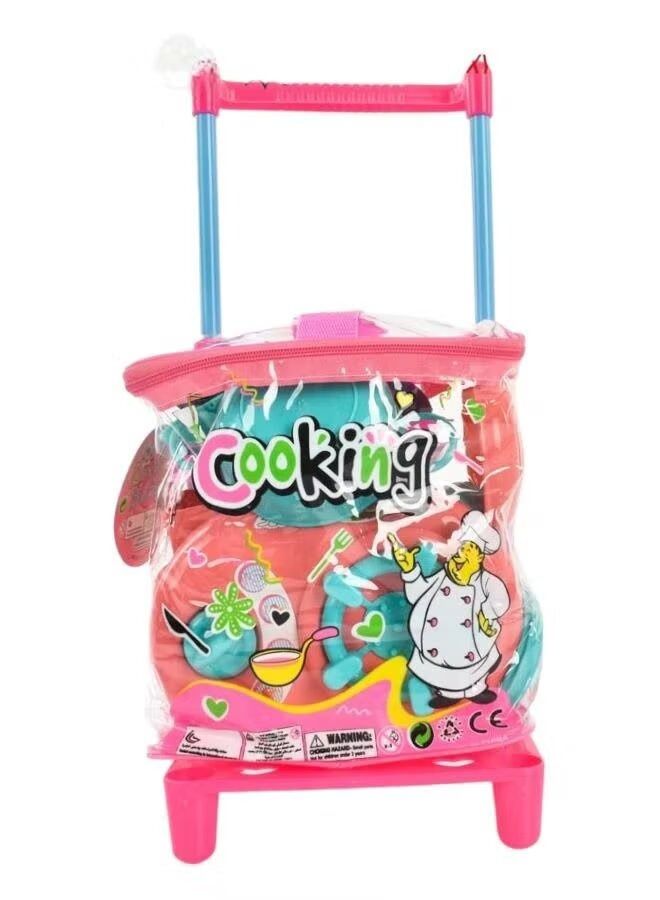 Rally Pretend Kitchen Playset with Trolley for Kids