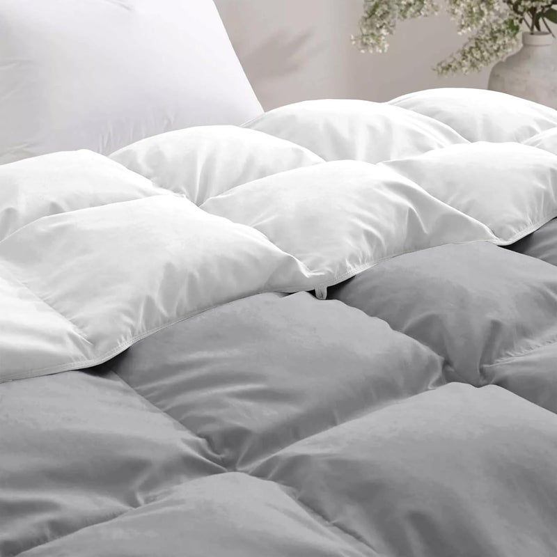 BEDDY FUSION Heavy Winter 600 GSM Comforter Double Bed Size 90X100 600 GSM Microfiber Super Soft Fluffy for Winter ComforterRajaiDuvetBlanket Double Bed WhiteSilver Grey Color - Image 4