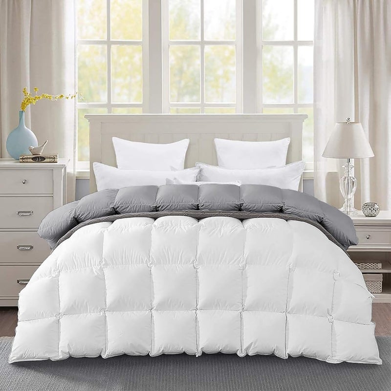 BEDDY FUSION Heavy Winter 600 GSM Comforter Double Bed Size 90X100 600 GSM Microfiber Super Soft Fluffy for Winter ComforterRajaiDuvetBlanket Double Bed WhiteSilver Grey Color - Image 1
