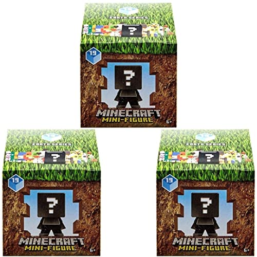 Minecraft Earth Series19 Mini Figure Mystery Pack Bundle of 3 Blind Boxes Surprise Mini Collectibles Ages 6 - Image 1