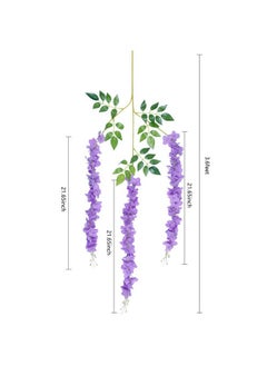 Home Buy HOME BUY Artificial Wisteria Decoration Flowers Outdoor, Festivals, Christmas, Diwali, ganpati, Home,Party,Wedding,Baby Shower,for Garland Long Hanging Decor -Purple (Pack of 12)  - Image 4
