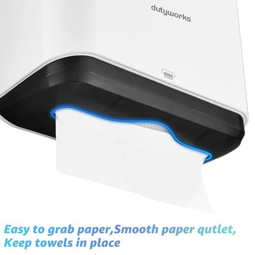 DUTYWORKS Paper Towel Dispenser Wall Mount, Multifold Paper Towel Holder Adhesive Hand Towel Dispenser for Bathroom Kitchen Commercial, White - Image 5
