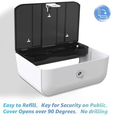 DUTYWORKS Paper Towel Dispenser Wall Mount, Multifold Paper Towel Holder Adhesive Hand Towel Dispenser for Bathroom Kitchen Commercial, White - Image 4