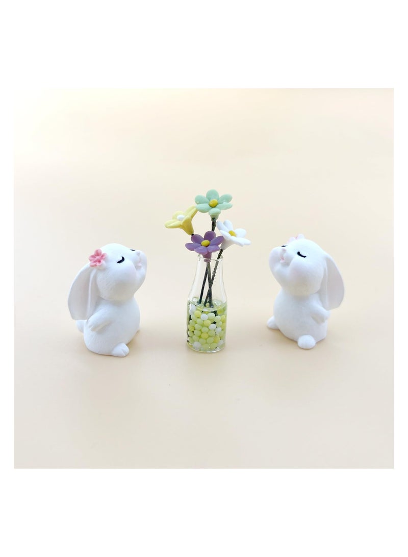 SYOSI Cute Daisy Car Dashboard Accessories, Kawaii Bunny Car Rear View Mirror Decorations for Women and Girls, Car Flowers Ornaments, Funny Gifts for Car Interior, Aesthetic Dashboard Decor, Summer Vibes - Image 1