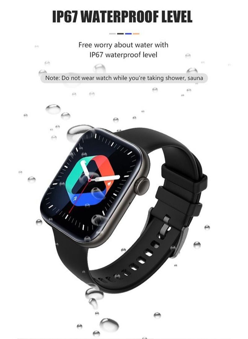 NIBEMINENT P45 1.8 Inch Screen Fitness Smart Watches for Women & Men Black - Image 2