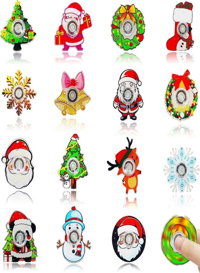 Howzcci 15 Pack Christmas Fidget Spinners Toys Novelty Spinning Tops Toys for Kids Boys Girls Christmas Stocking Stuffers Party Favors Gifts - Image 1
