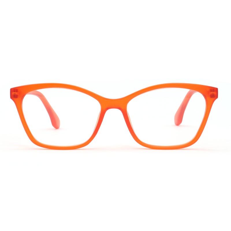 OPULIZE KAT Reading Glasses for Women Men, Cat-Eye Frame with Spring Hinges, Matt Orange +1.50 (Pack of 1) - Image 3